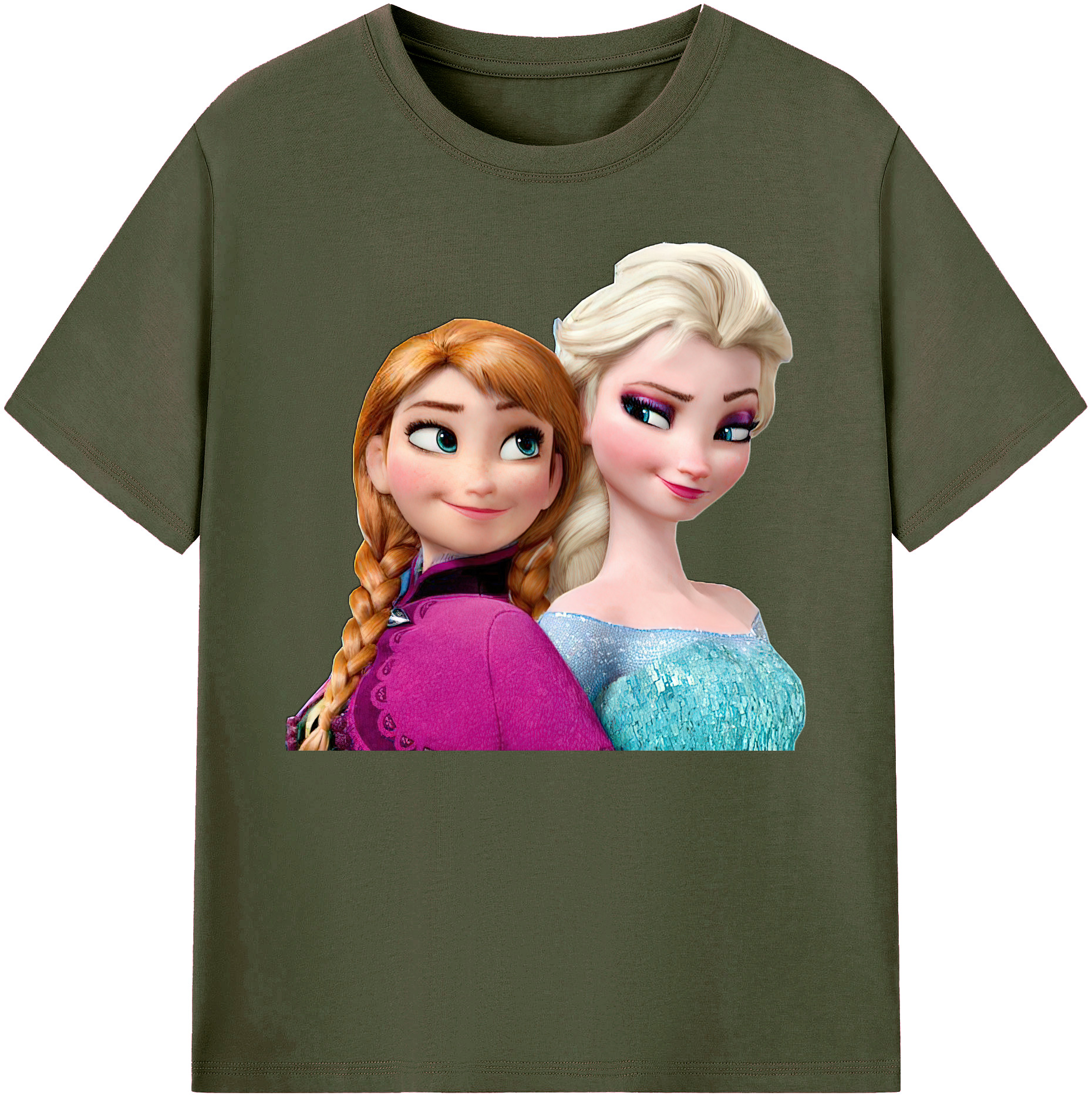 （画像用） アナと雪の女王 アンナ エルサ Frozen Anna Elsa 綿100％ メンズ半袖Tシャツ｜肌触りやわらか＆通気性